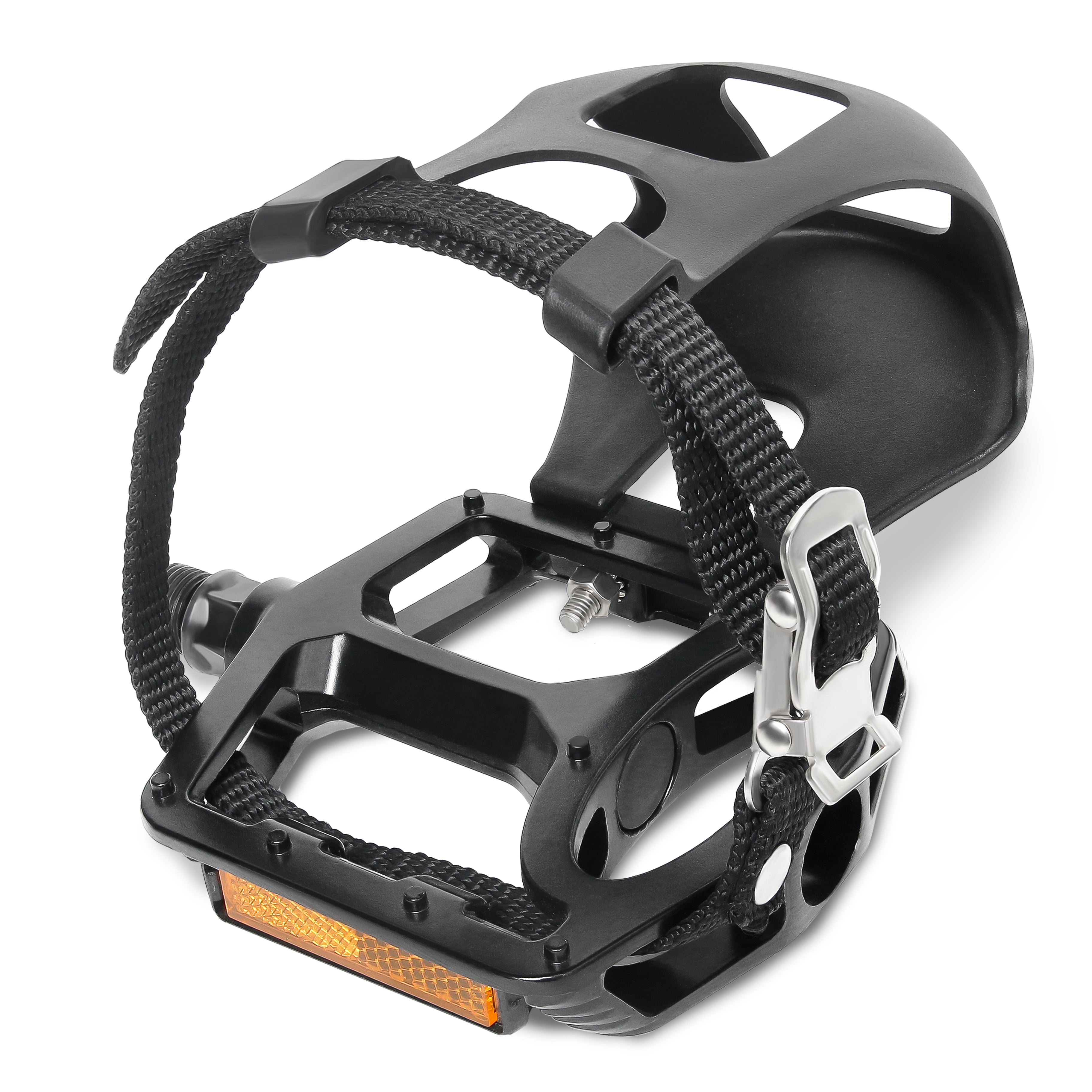 Bucklos Bike Pedals with Toe Cages and Straps