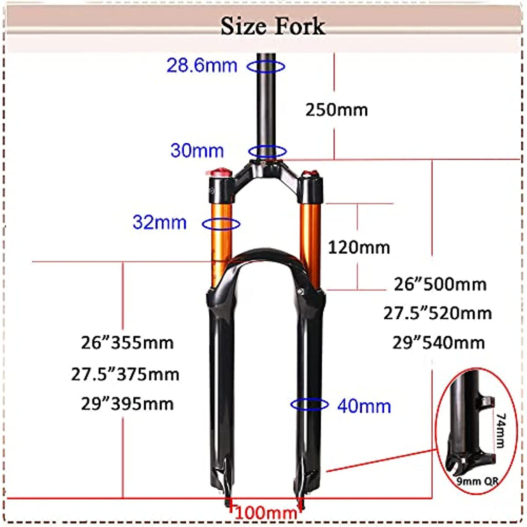 Air Fork Dimensions