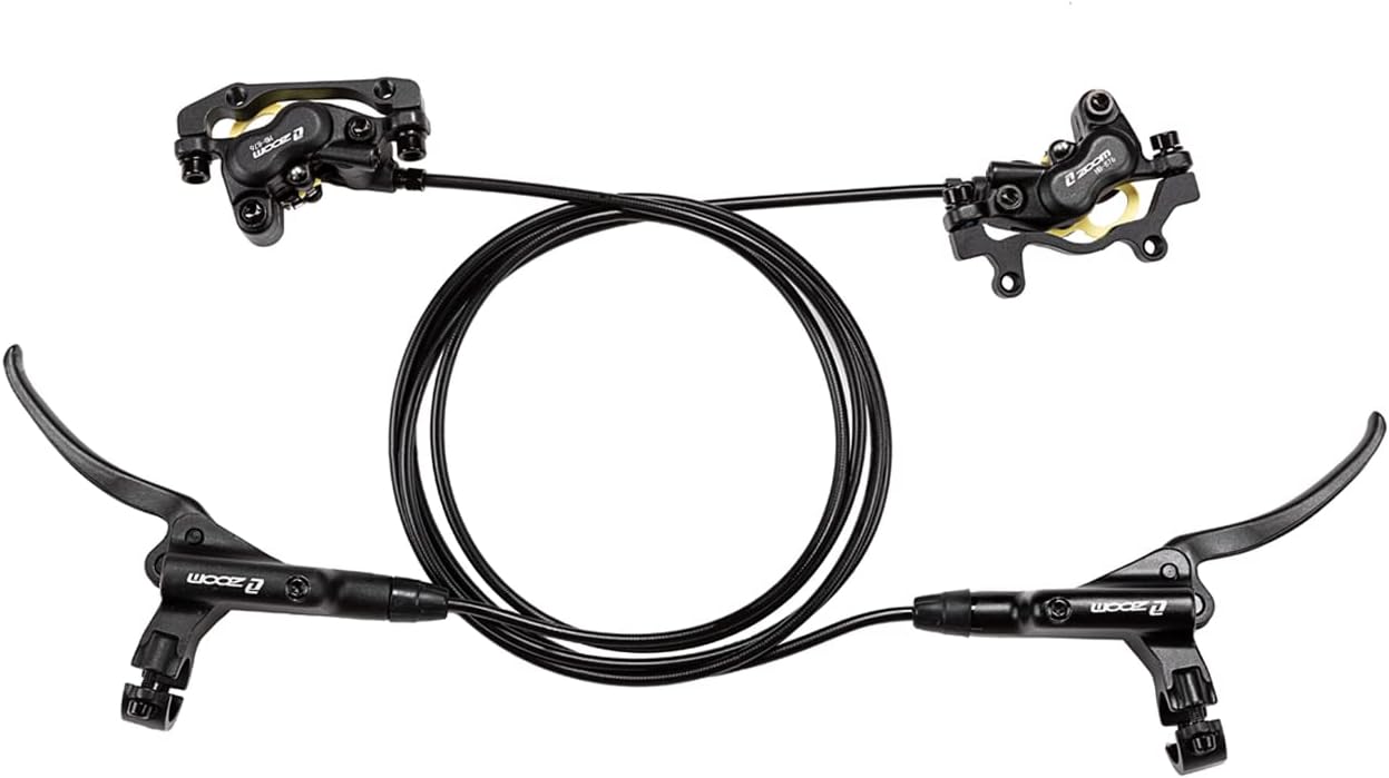 BUCKLOS Zoom HB-876 4 Piston Hydraulic Disc Brakes Set, Left Front 850mm Right Rear 1550mm  Aluminum Alloy Lever with Caliper IS/PM Adapter (Pre-Bled)