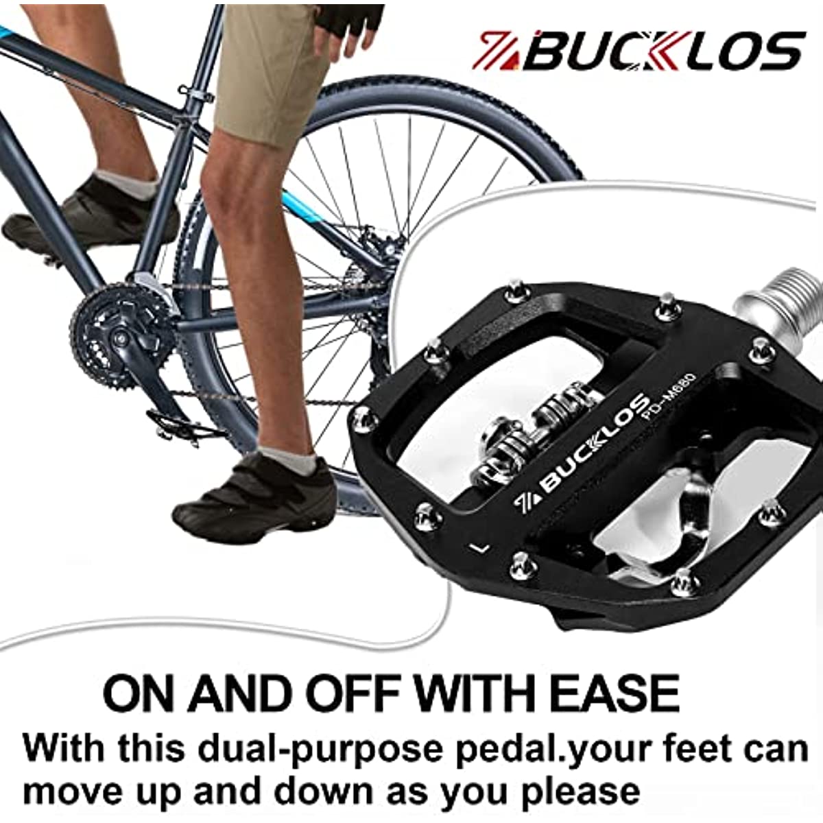 excelsior pedals BUCKLOS PD-M680 SPD MTB Mountain Bike Pedals Sliver