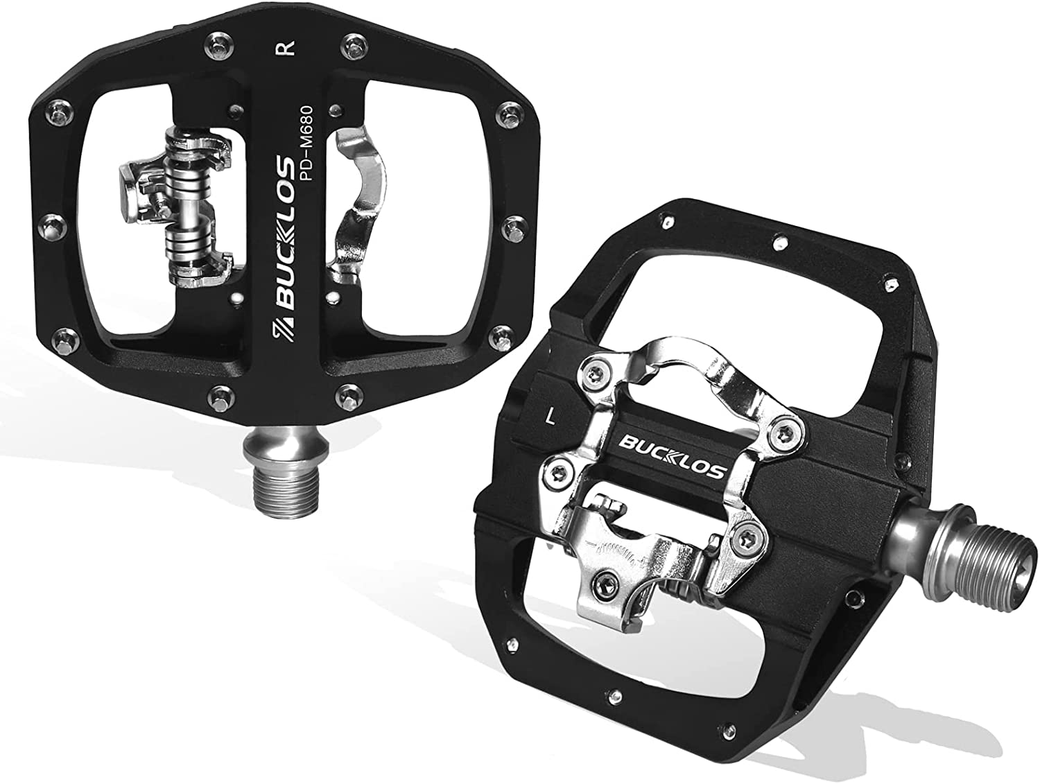 bythlon pedal BUCKLOS PD-M680 SPD MTB Mountain Bike Pedals Sliver