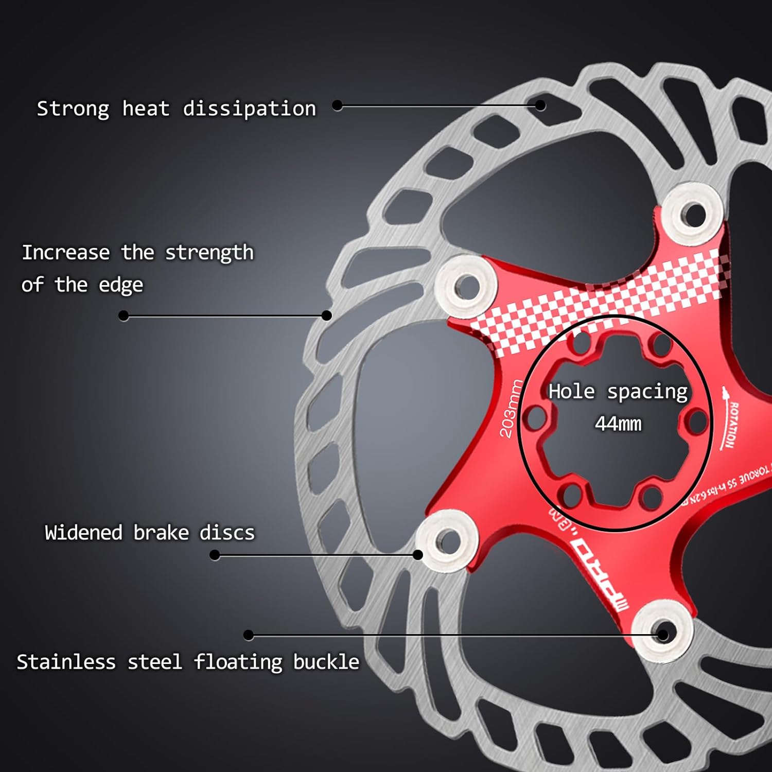 160mm 180mm 203mm Disc Brake Rotor MTB Bicycle Hydraulic 6-Bolt