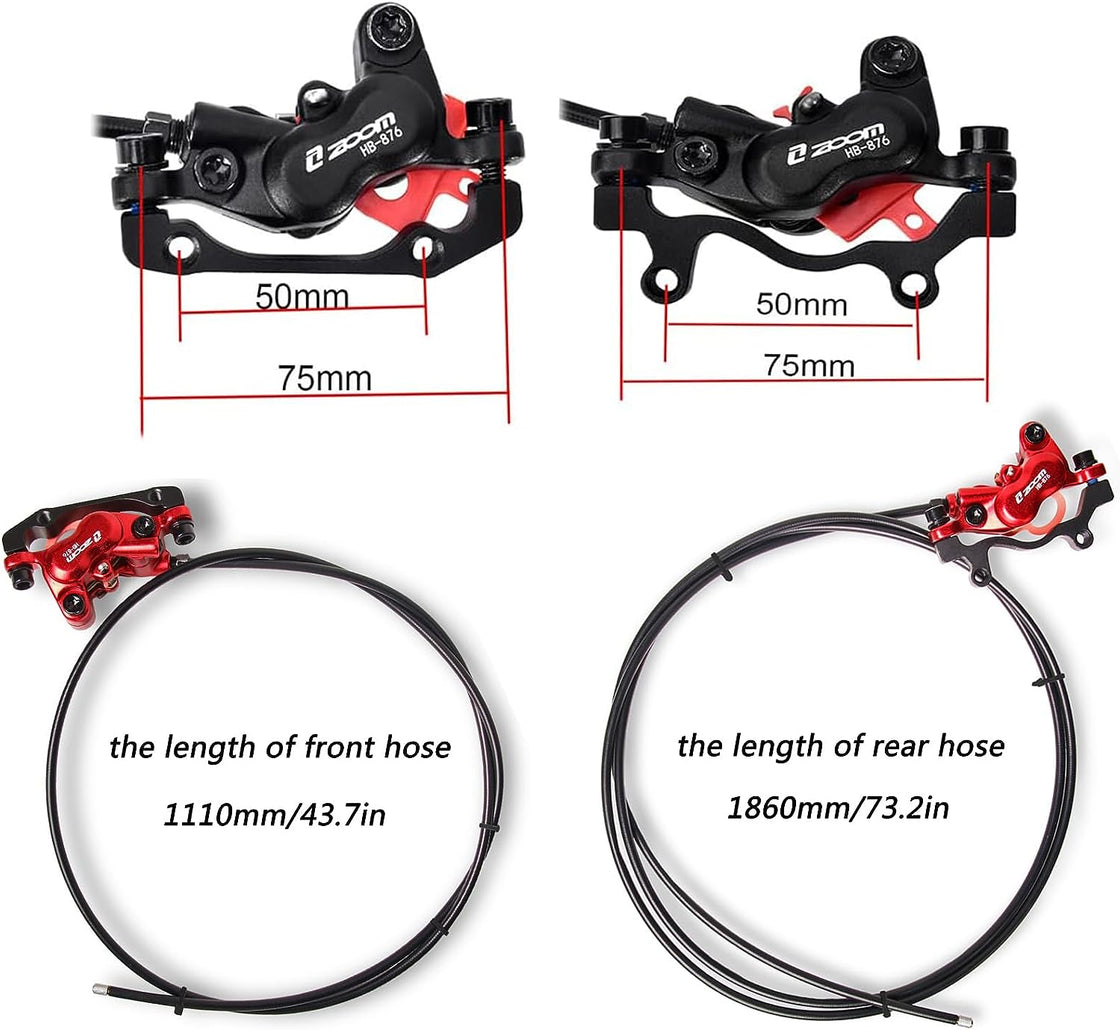 HB-876E 2-PIN 4-Pistons Electric Power-Off Hydraulic Disc Brake Set
