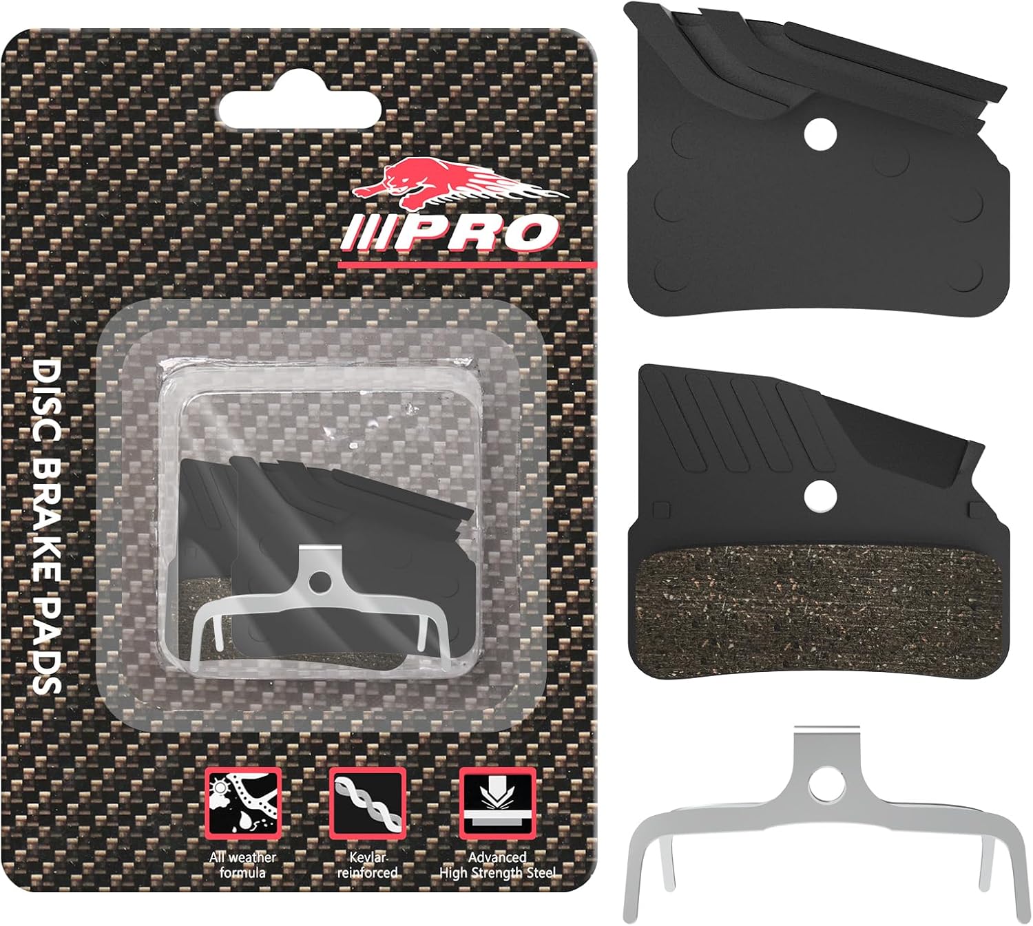 2025 IIIPRO Bike Disc Brake Pads & Spring (Multi-Metal Ceramic), for IIIPRO/Shimano. High-Performance Brake Pads.