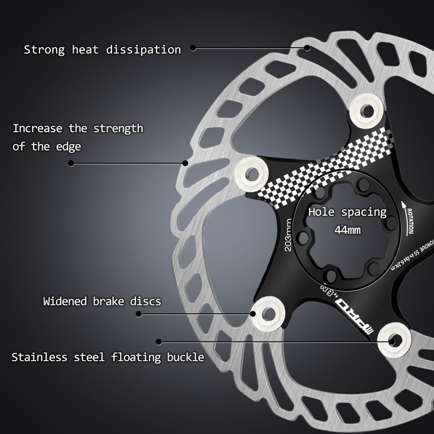 IIIPRO Floating Bike Disc Brake Rotor with 6 Bolts
