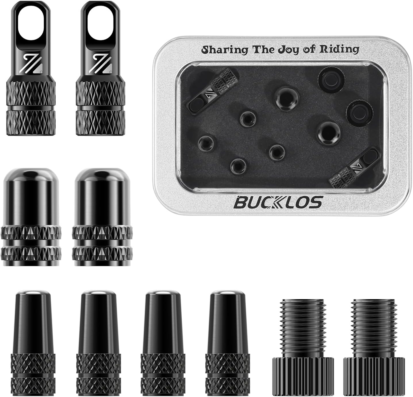 BUCKLOS 10Pcs Bike Tire Valve Stem Cap Set