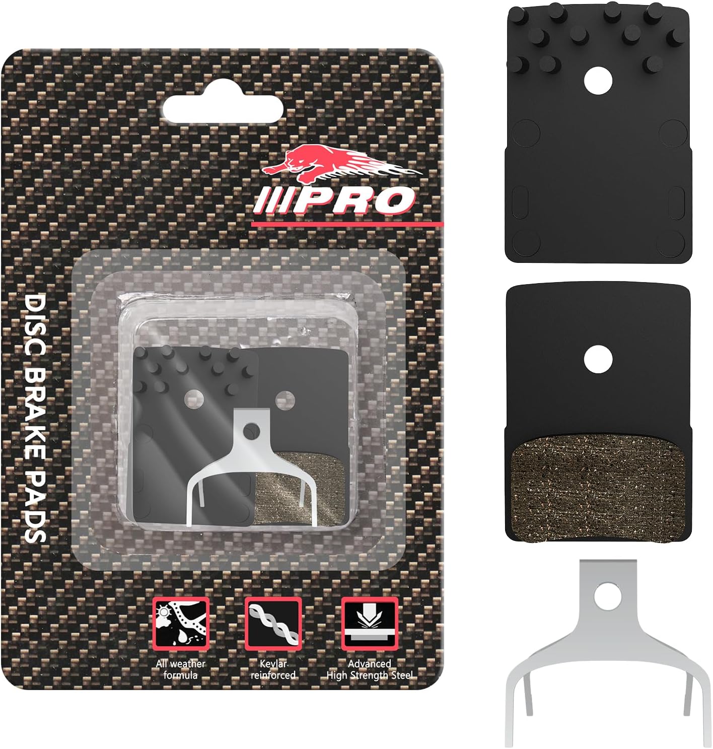 2025 IIIPRO Bike Disc Brake Pads & Spring (Multi-Metal Ceramic), for IIIPRO/Shimano. High-Performance Brake Pads.
