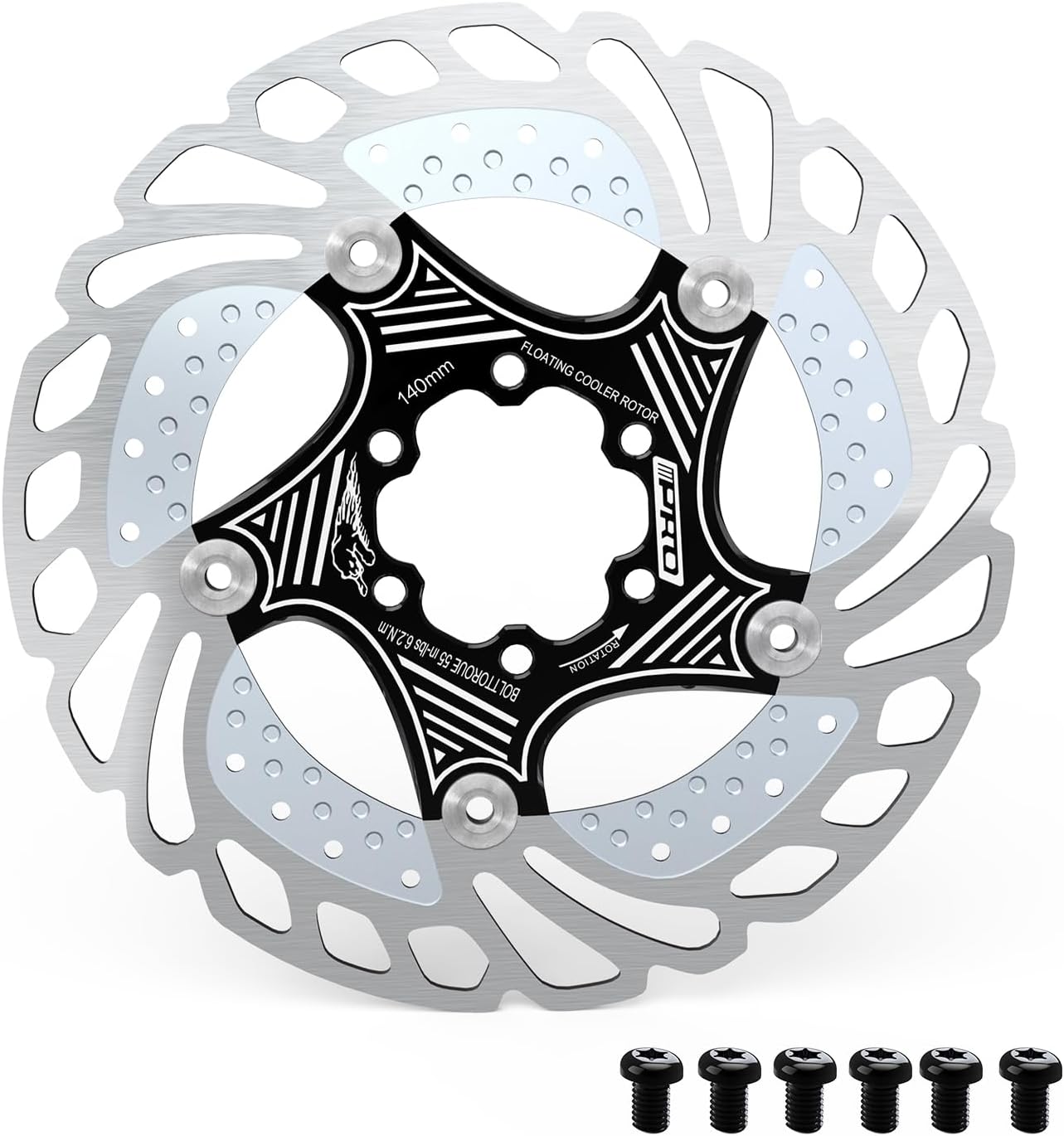 2025  IIIPRO AR68 140mm  Floating Bike Disc Brake Rotor with 6 Bolts for Road Bike/Ebike/BMX