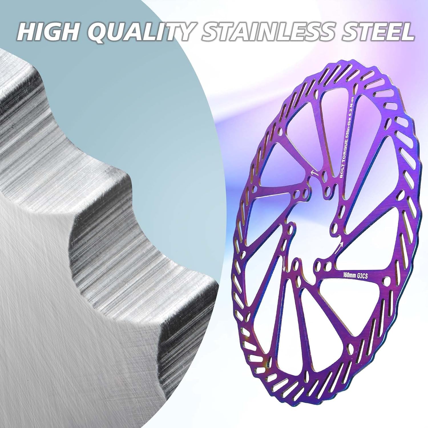 160mm Rotor BUCKLOS Bike Disc Brake Rotors 140mm/160mm/180mm