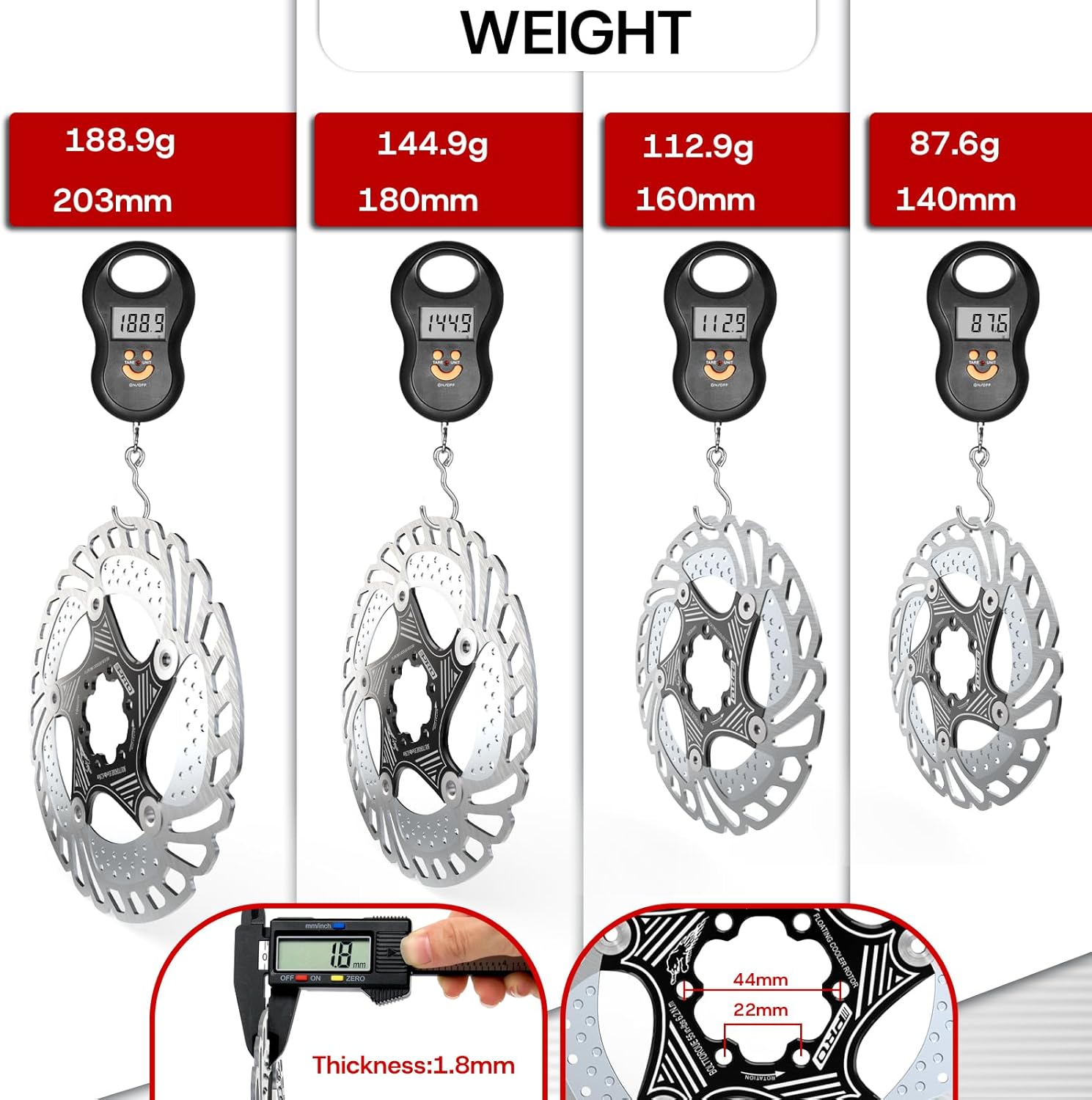 IIIPRO AR68 160mm Bike Rotor weigh 