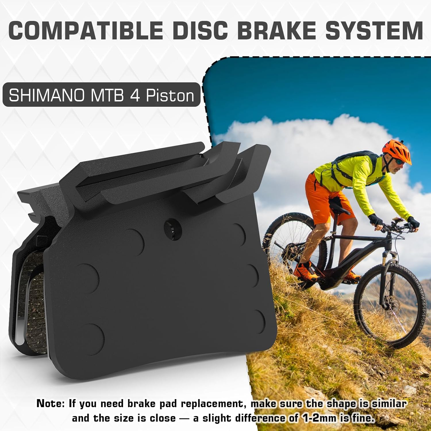 iiipro SRS Brake pads fit with SHIMANO mtb 4 piston