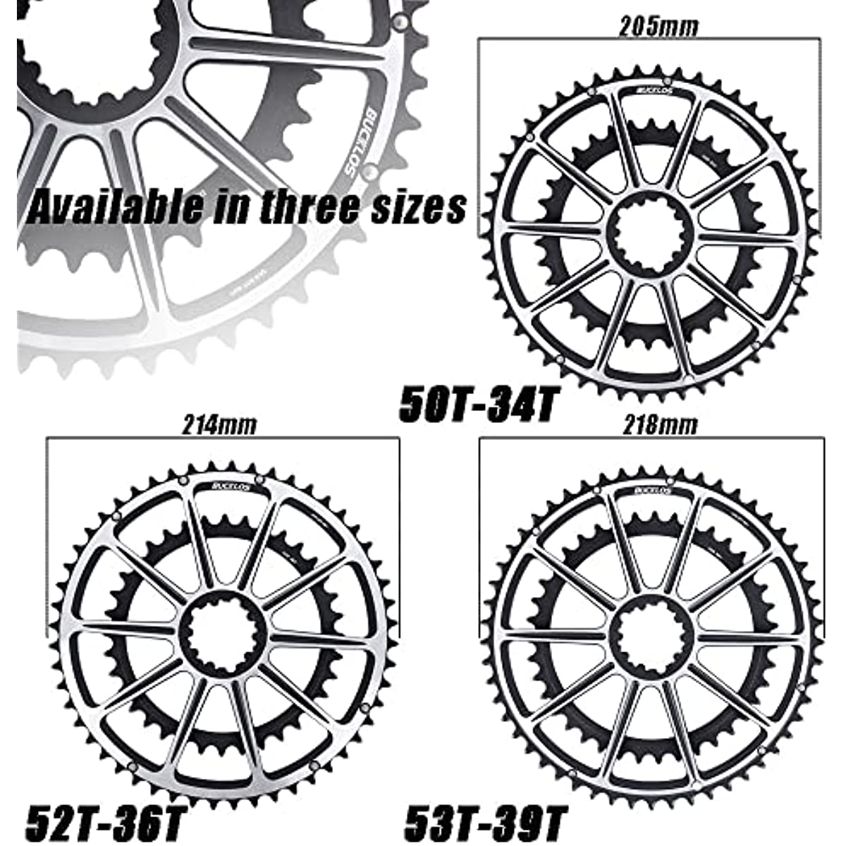B136 53-39T/52-36T/50-34T Road Double Chainring US