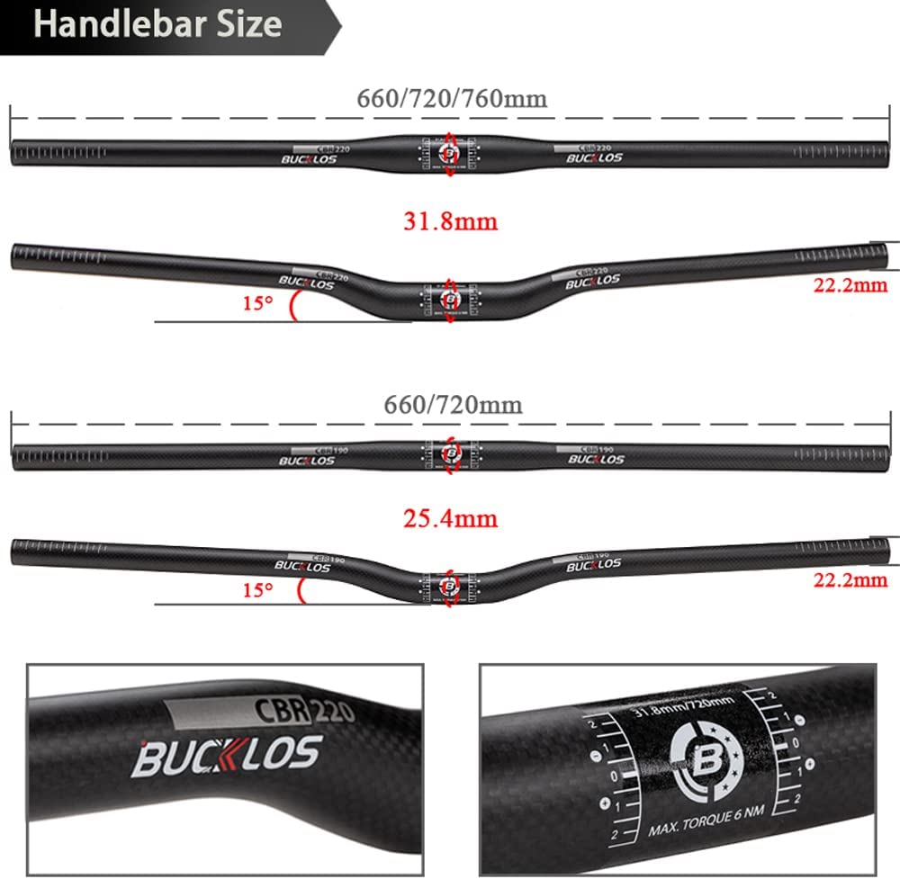 CBR220 φ25.4mm 660-720mm Carbon Handlebar UK