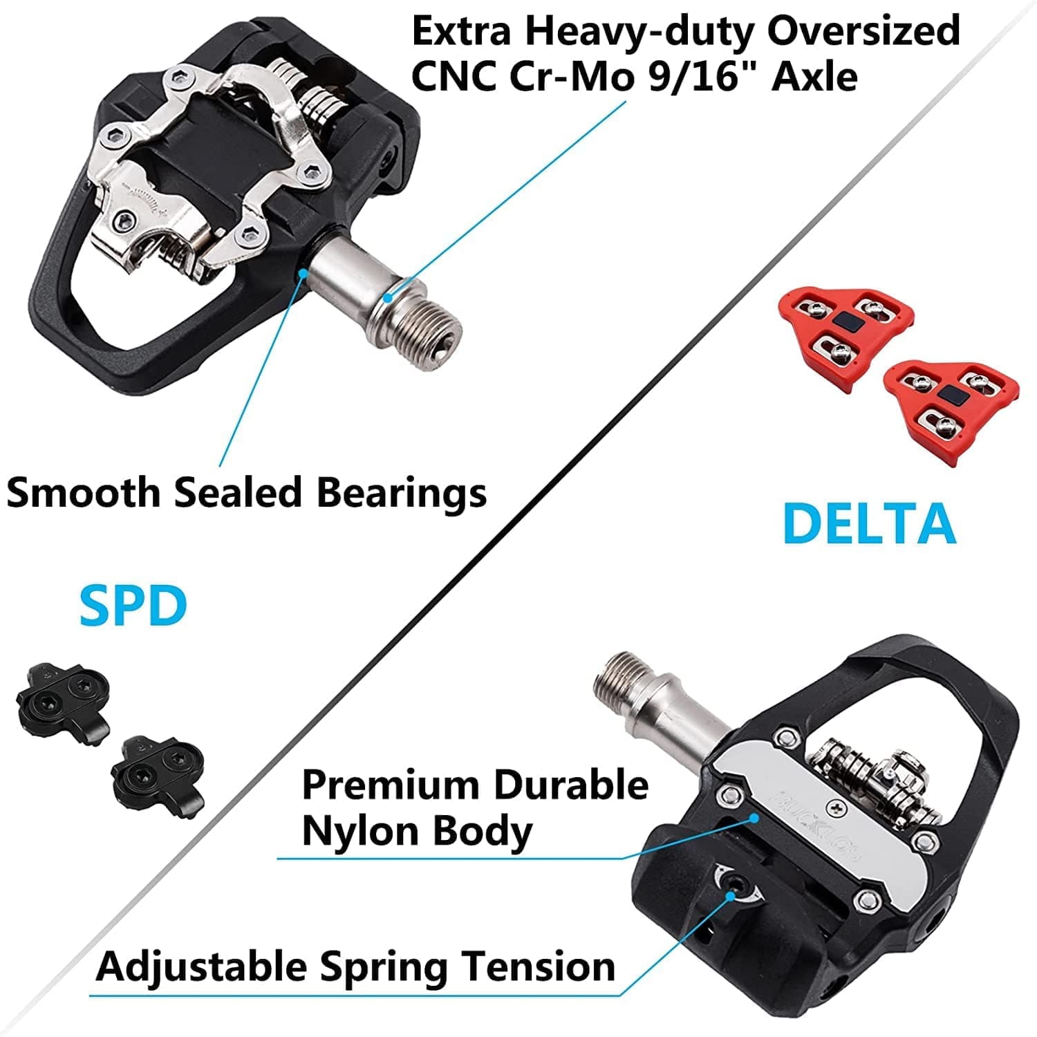 pedale look delta B317 Look Delta & SPD Dual Pedal Dual Pedals + SPD Cleats