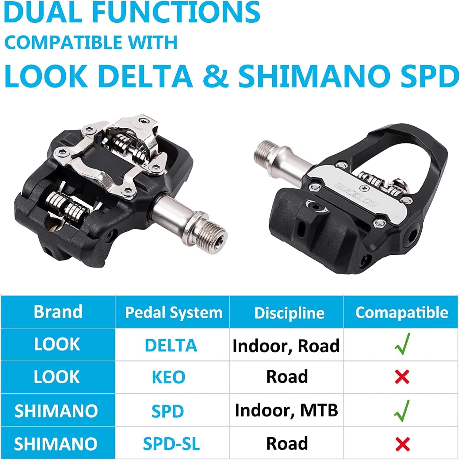 look pedale delta B317 Look Delta & SPD Dual Pedal Dual Pedals + SPD Cleats
