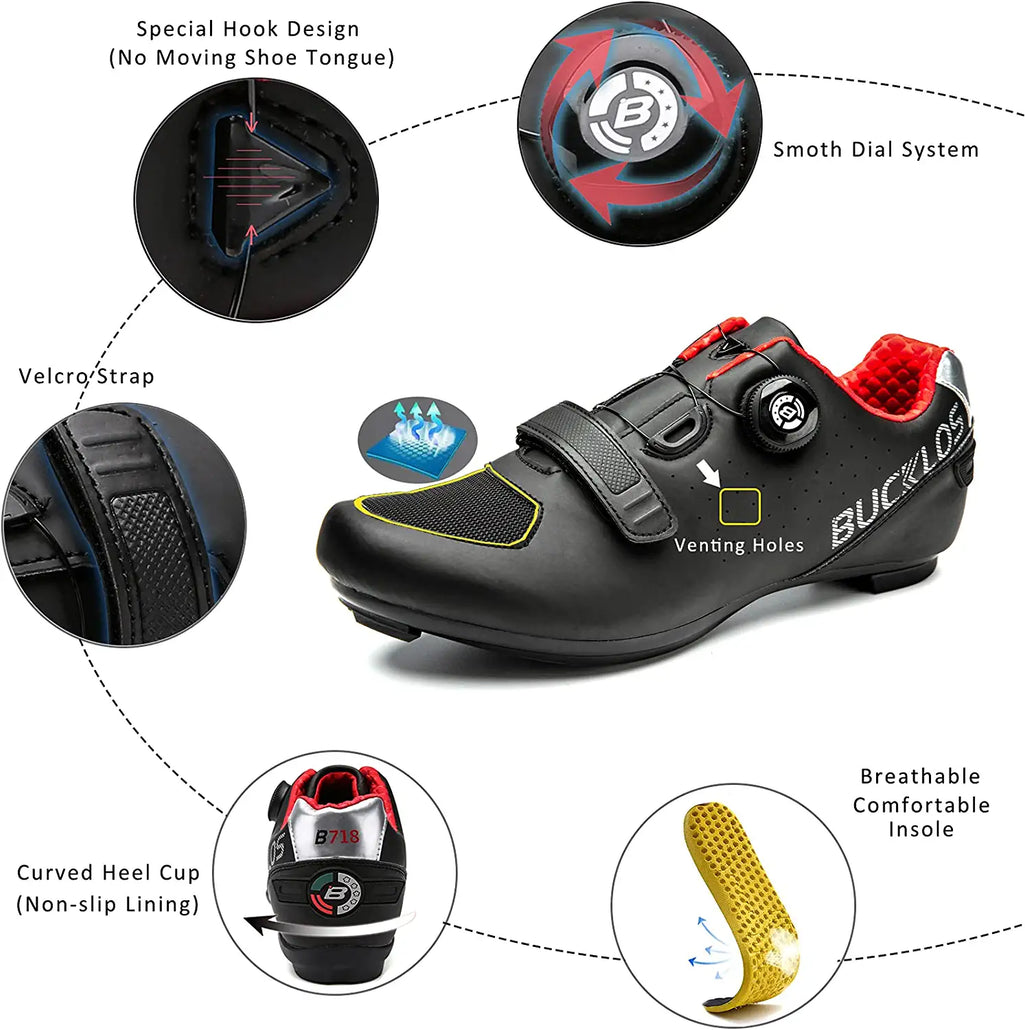 B718 Road Cycling Shoes with Cleats US